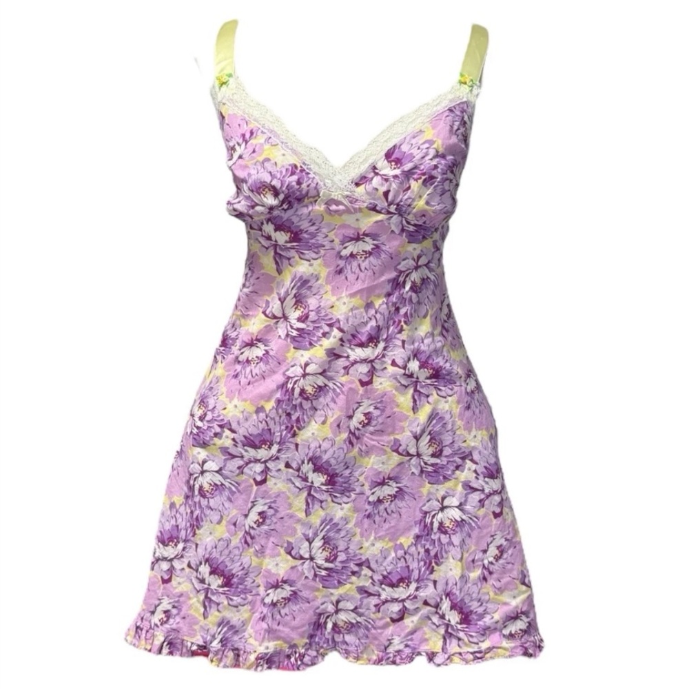 Betsey Johnson Purple Floral Slip Dress